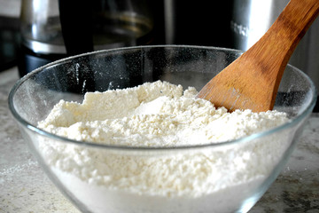 kneading the dough for the cake