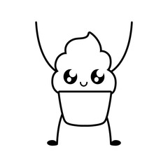 delicious sweet cupcake kawaii style