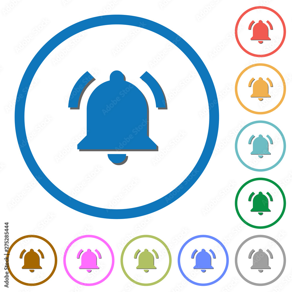 Poster active notification icons with shadows and outlines