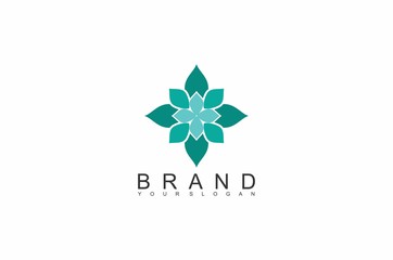 Beautiful flower symbol template. Good for spa, yoga center, beauty salon and medicine logo designs. Esoteric mystic sign
