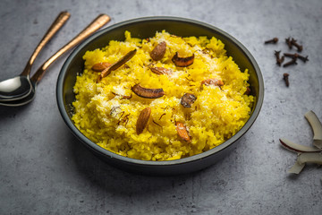 Zarda Rice or Meethe Chawal - an indian cuisine