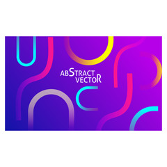 Abstract blue and violet background. Colorful curves, gradient colors. Minimal geometric lines, dynamic effect. Vector template for banners, poster, covers, flyers