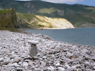 stone tower on the seashore