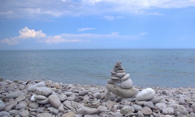 stone tower on the seashore