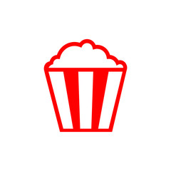 Flat minimal popcorn icon. Simple vector popcorn icon. Isolated popcorn icon for various projects.