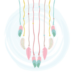 Fototapeta premium cute bohemian feathers hanging decoration