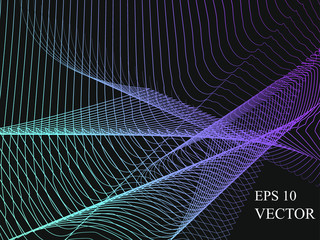 EPS 10 vector. Futuristic colorful background. Backdrop with lines and waves.	