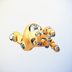 Cute sci-fi cartoon robotic arm part, 3d rendering