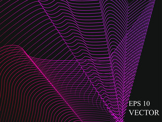 EPS 10 vector. Futuristic colorful background. Backdrop with lines and waves.	