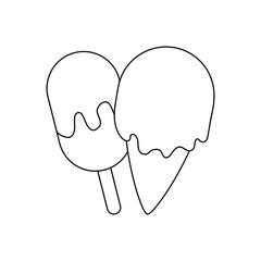 set of delicious ice creams