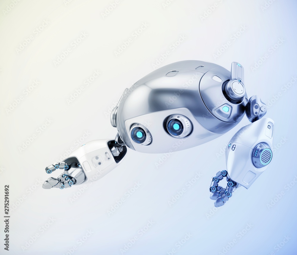 Poster smart aerial robotic turtle bot, 3d rendering
