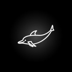 Fototapeta na wymiar dolphin illustration neon icon. Elements of marine live set. Simple icon for websites, web design, mobile app, info graphics