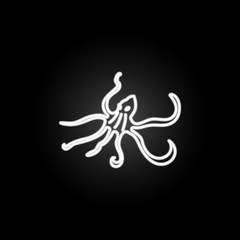 octopus illustration neon icon. Elements of marine live set. Simple icon for websites, web design, mobile app, info graphics