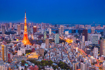 Fototapety  Widok na Tokio to nowoczesna stolica Japonii.
