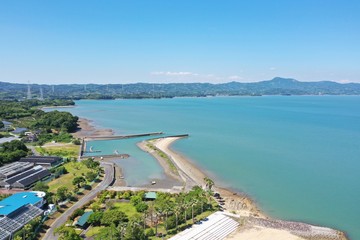 Emerald green beautiful sea and beach