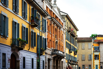 Fototapeta premium MILAN, ITALY - May 29, 2018: antique city building in Milan, italy.