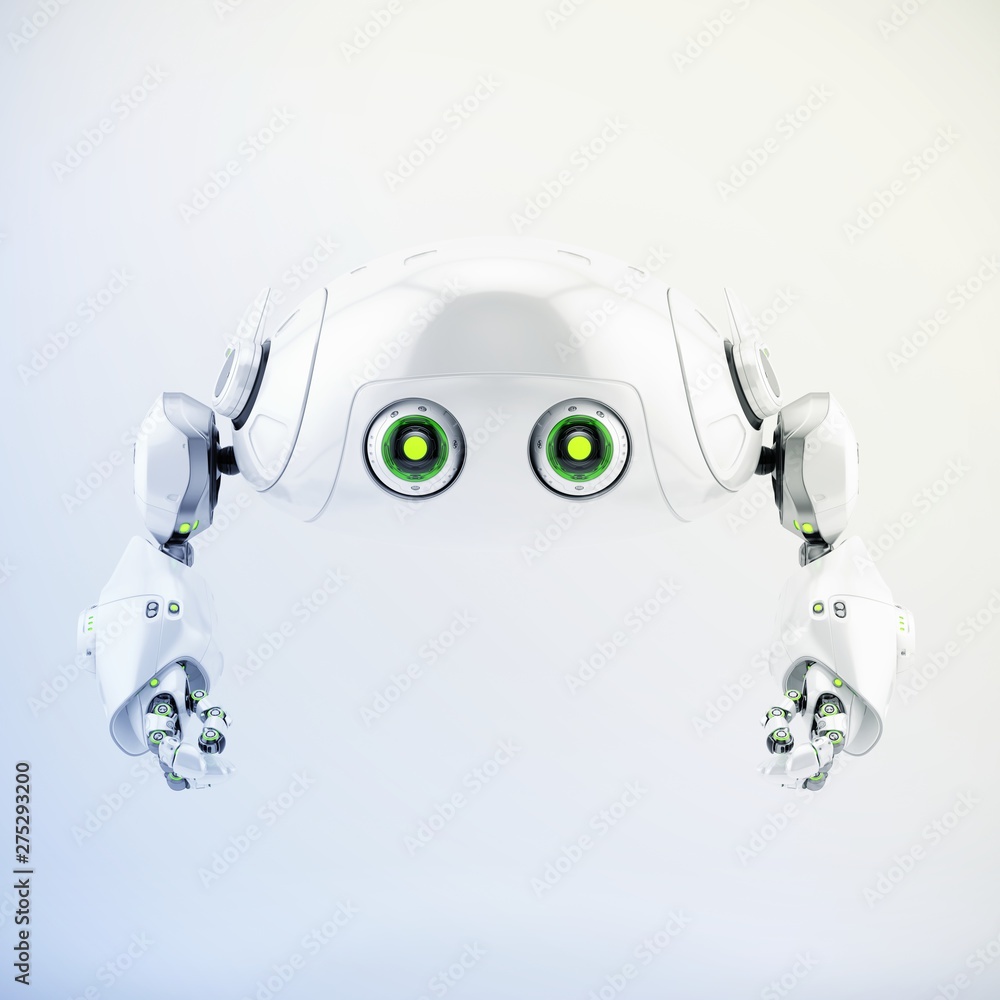 Poster smart aerial robotic turtle bot, 3d rendering