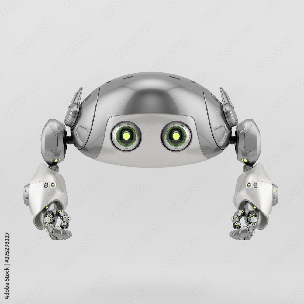 Poster smart aerial robotic turtle bot, 3d rendering