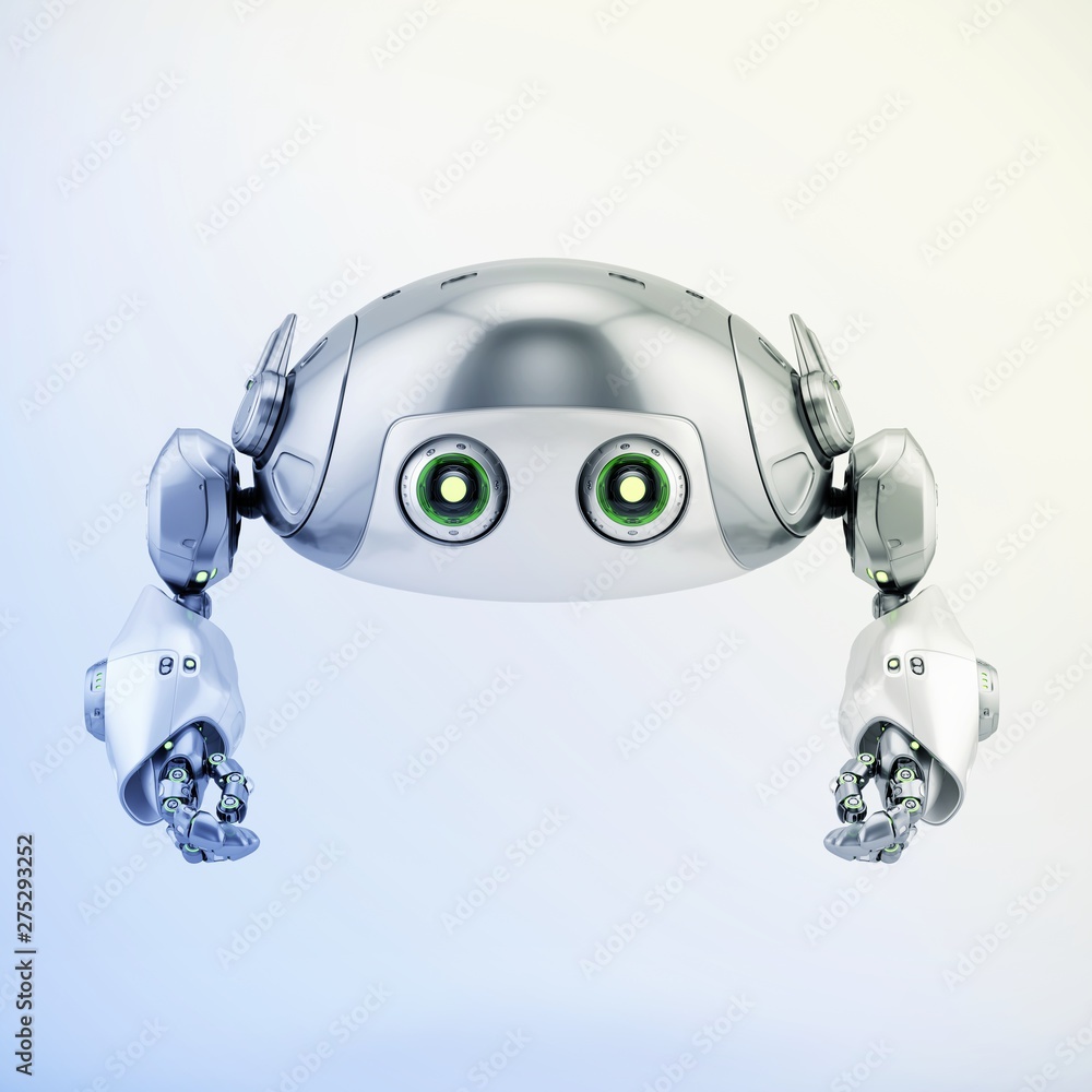 Poster smart aerial robotic turtle bot, 3d rendering