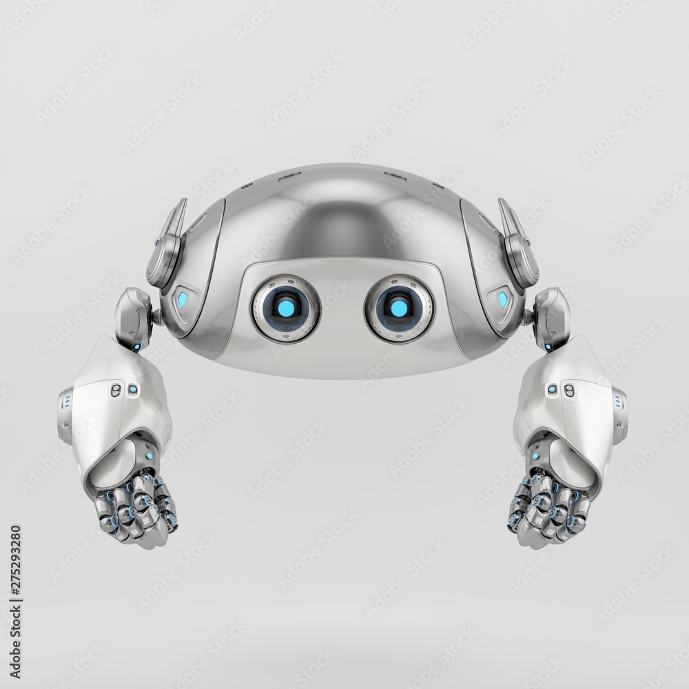 Poster smart aerial robotic turtle bot, 3d rendering
