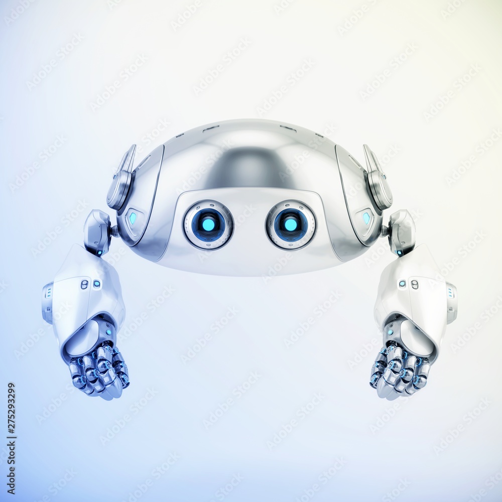 Poster smart aerial robotic turtle bot, 3d rendering