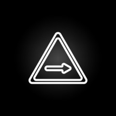 traffic sign in the right neon icon. Elements of road sign set. Simple icon for websites, web design, mobile app, info graphics