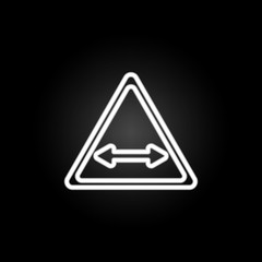 traffic sign traffic in both directions neon icon. Elements of road sign set. Simple icon for websites, web design, mobile app, info graphics