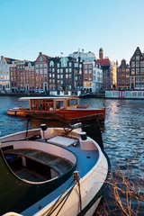 Foto op Plexiglas View of the canals  in Amsterdam. Netherlands.. © badahos