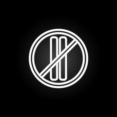 Parking is forbidden for even-numbered months neon icon. Elements of road sign set. Simple icon for websites, web design, mobile app, info graphics