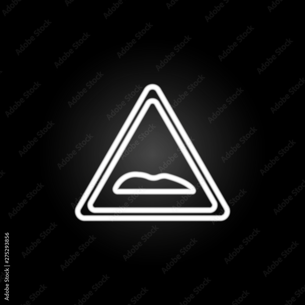 Poster sign artificial unevenness neon icon. elements of road sign set. simple icon for websites, web desig
