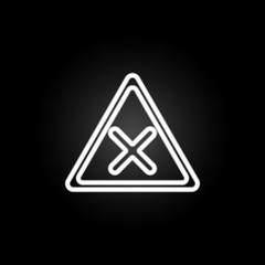 Intersection of Equivalent Roads neon icon. Elements of road sign set. Simple icon for websites, web design, mobile app, info graphics