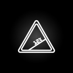 Obraz premium sign of 12% skate neon icon. Elements of road sign set. Simple icon for websites, web design, mobile app, info graphics