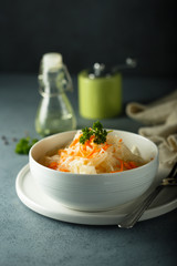 Sauerkraut with carrot and parsley