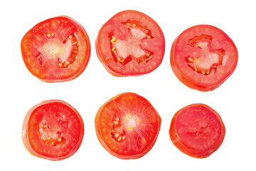 Fototapeta premium Tomato slice isolated over white background