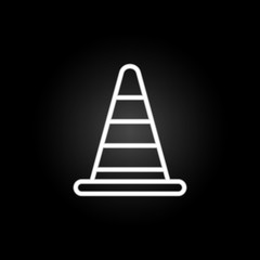road cone neon icon. Elements of road sign set. Simple icon for websites, web design, mobile app, info graphics