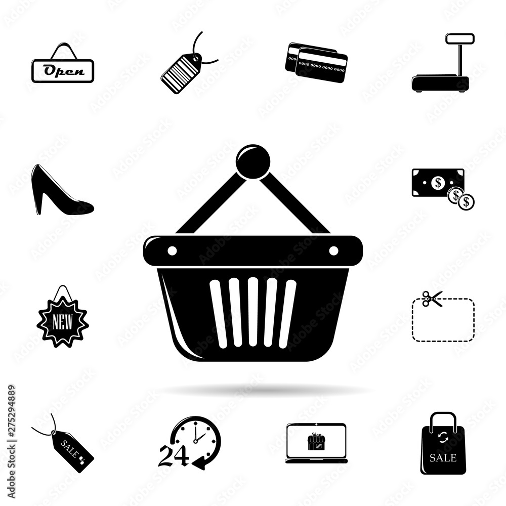 Poster shopping basket icon. universal set of shop for website design and development, app development