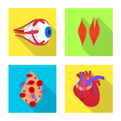 Vector illustration of human and health symbol. Set of human and scientific stock vector illustration.