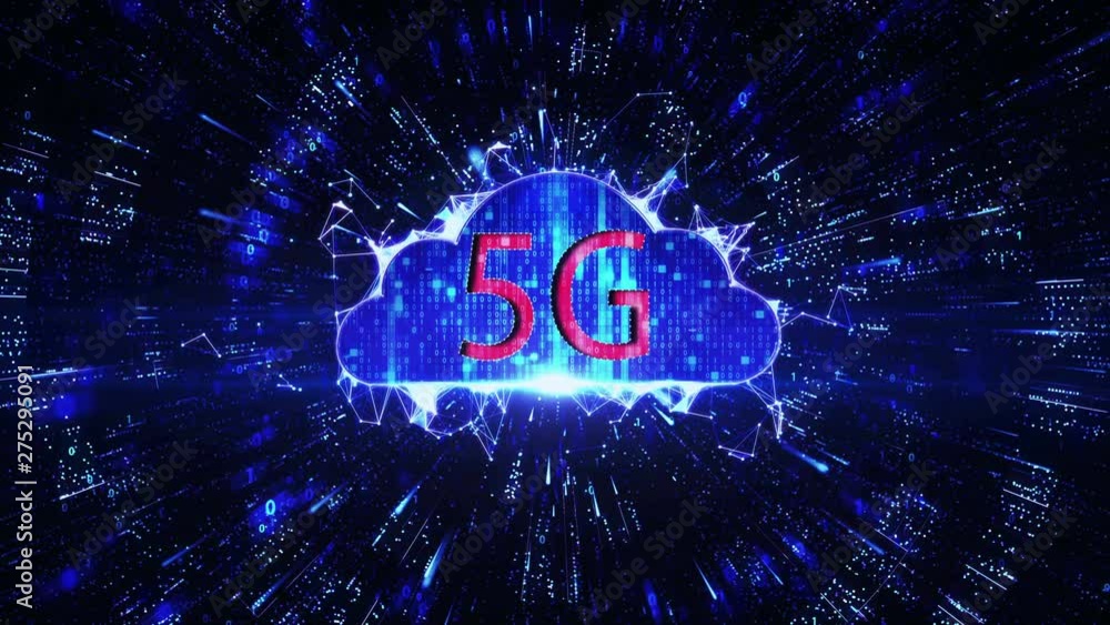 Wall mural 5g symbol digital background.5g cloud computing.5g communication.5g network
