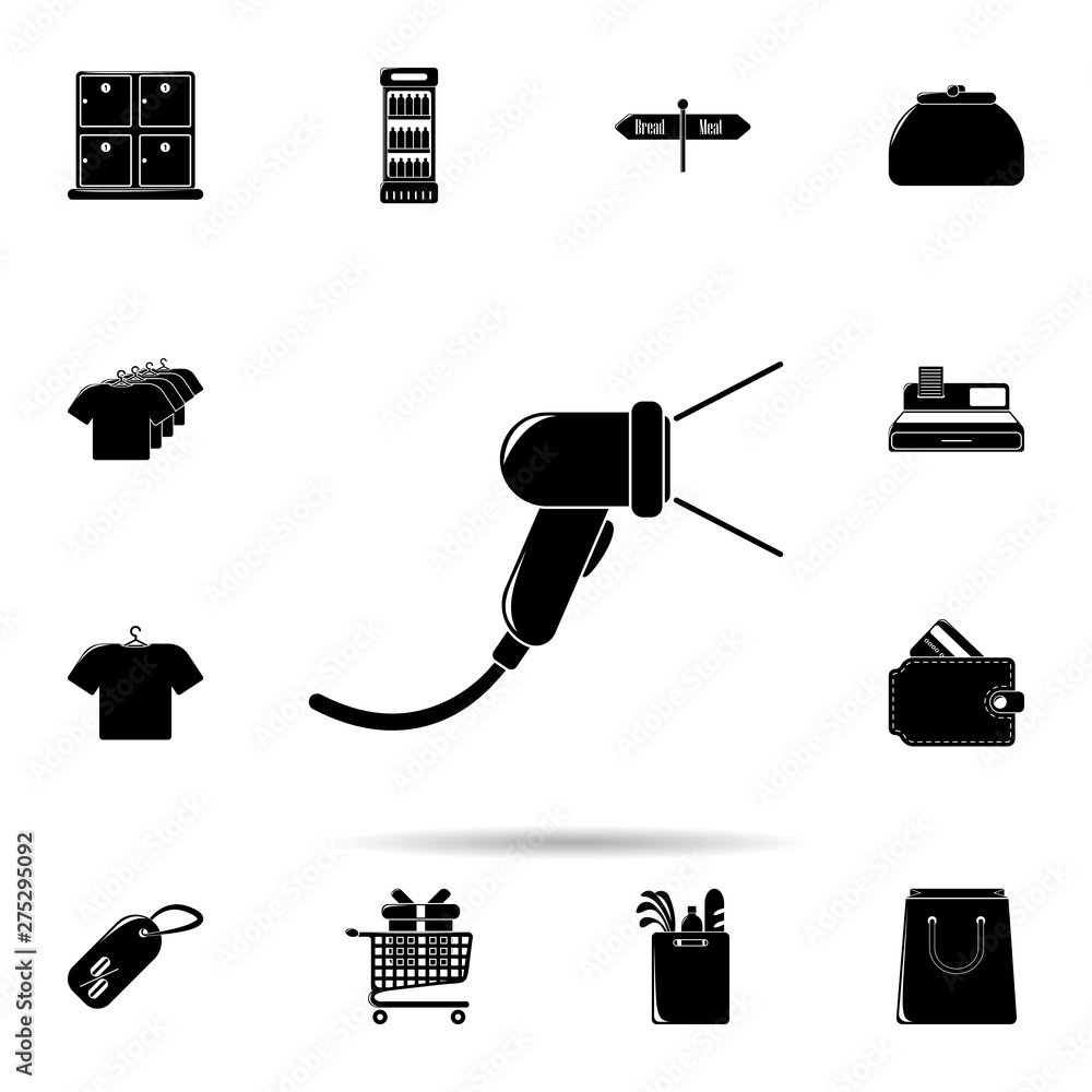 Poster barcode scanner icon. universal set of shop for website design and development, app development