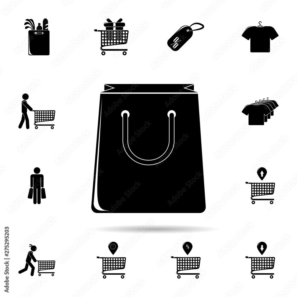 Poster shopping bag icon. universal set of shop for website design and development, app development