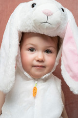  child in a rabbit costume