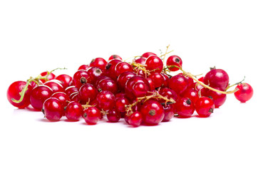 Red currant berry on white background isolation