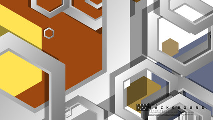 Abstract geometric background with hexagon, middle ages color composition. Vector illustration