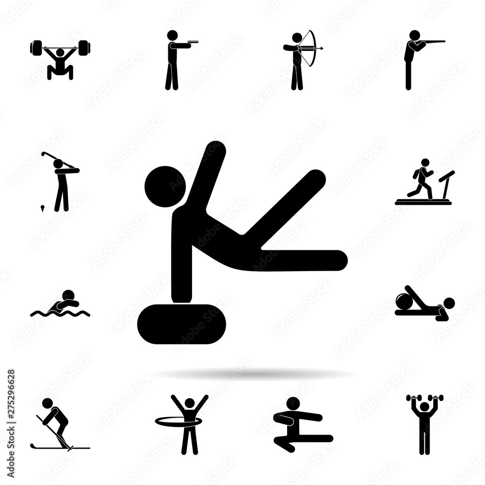 Poster athlete on shell icon. universal set of sport for website design and development, app development
