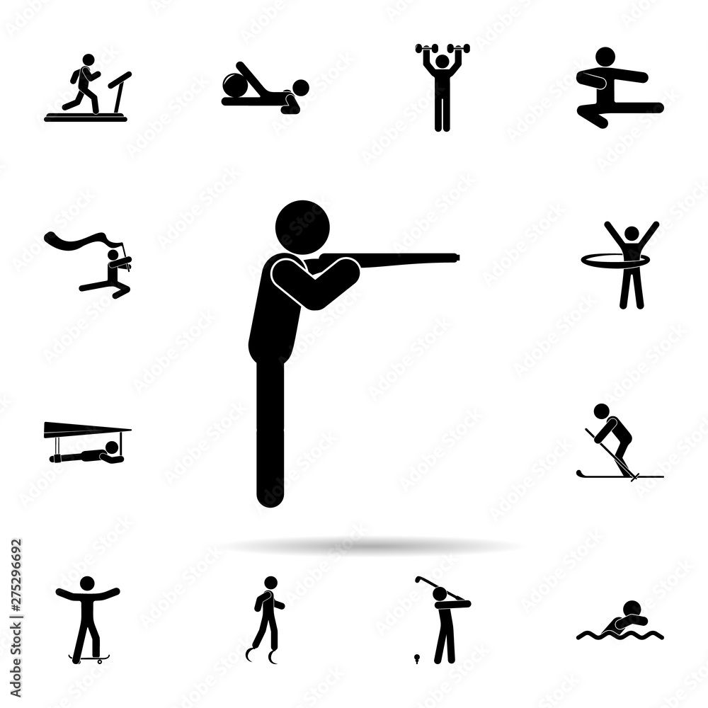 Poster shooting with guns icon. universal set of sport for website design and development, app development
