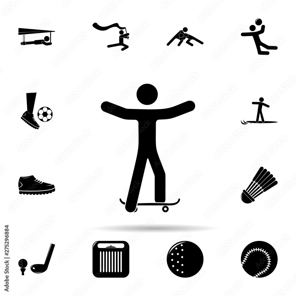 Poster man on skateboard icon. universal set of sport for website design and development, app development