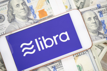 Libra Coins Facebook, cryptocurrency and bitcoin cryptocurrency, Libra concept, Chiang Mai, Thailand - June 23, 2019