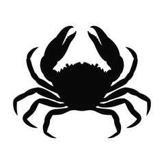 Crab graphic icon. Sea сrab black silhouette isolated on white background. Vector illustration