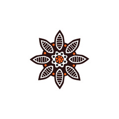 Aboriginal art dots painting icon logo design