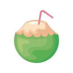 delicious cocktail of coconut isolated icon